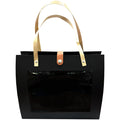 Clear Window Opening Purse Black