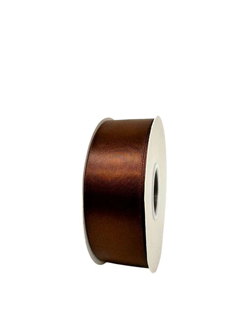 1.5 Inch Polyester Single Satin Ribbon (50 Yards) - Brown