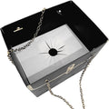 Gold Chain Floral Purse Black