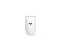 Ceramic White Drop In Vase With Heart