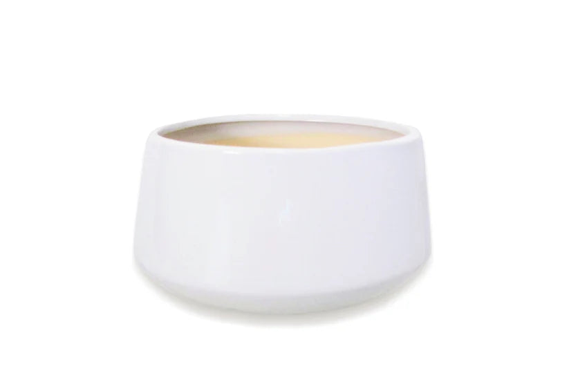 White Glazed Half Pot 8x8