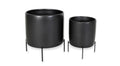 Ceramic Matte Black Cylinder Pot Stands
