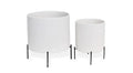 Ceramic White Cylinder Pot Stands