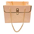 Gold Chain Mini Floral Purse Pink