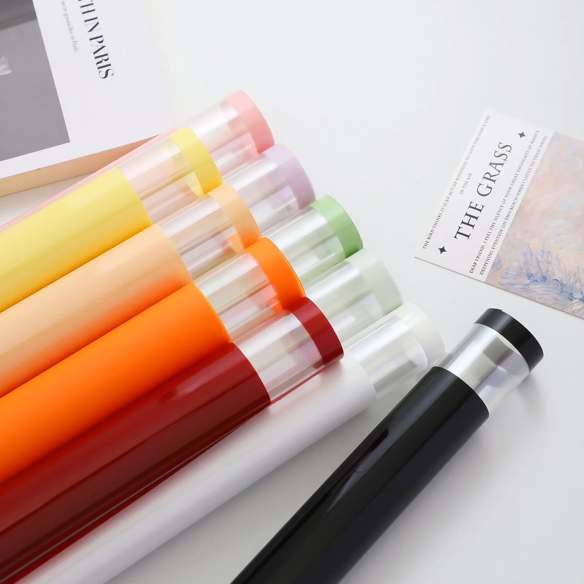 Transparent Edge Floral Korean Wrapping Paper