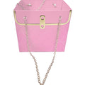 Gold Chain Floral Purse Pink