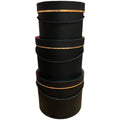 Black Round Hat Box Set Of 3